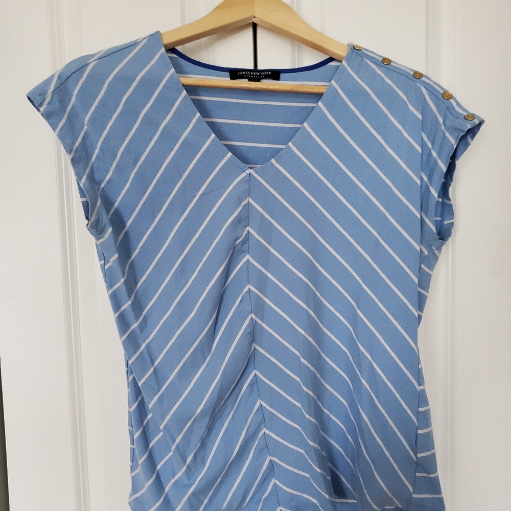 Baby blue chevron top